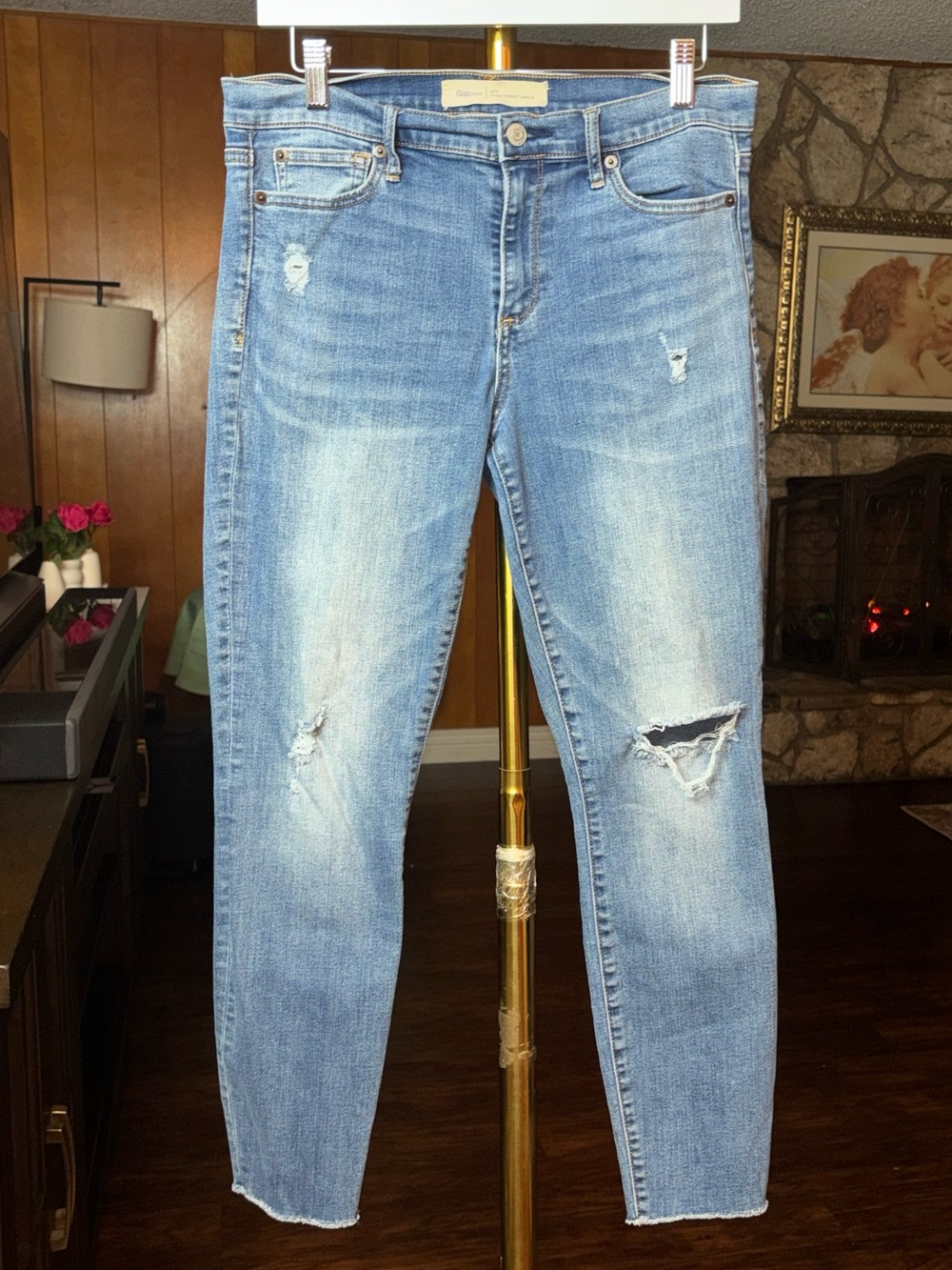 GAP Light Blue Distressed Skinny Jeans